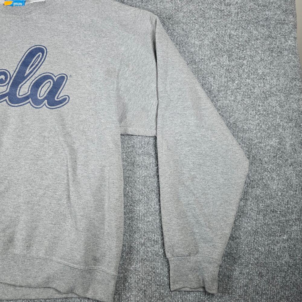 UCLA Bruin Basic Threads Men's Crew Neck Sweater - Script Print - Gray - Large - Picture 10 of 16
